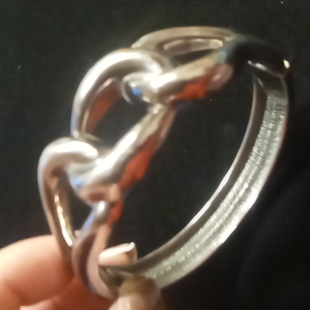 Blackened silver clamper cuff bracelet